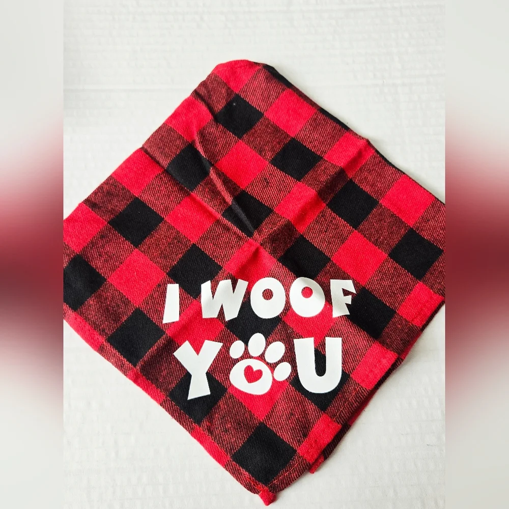 Valentine Dog Bandanas Bundle – Red Buffalo‎ Plaid “Mommy’s Valentine” & More